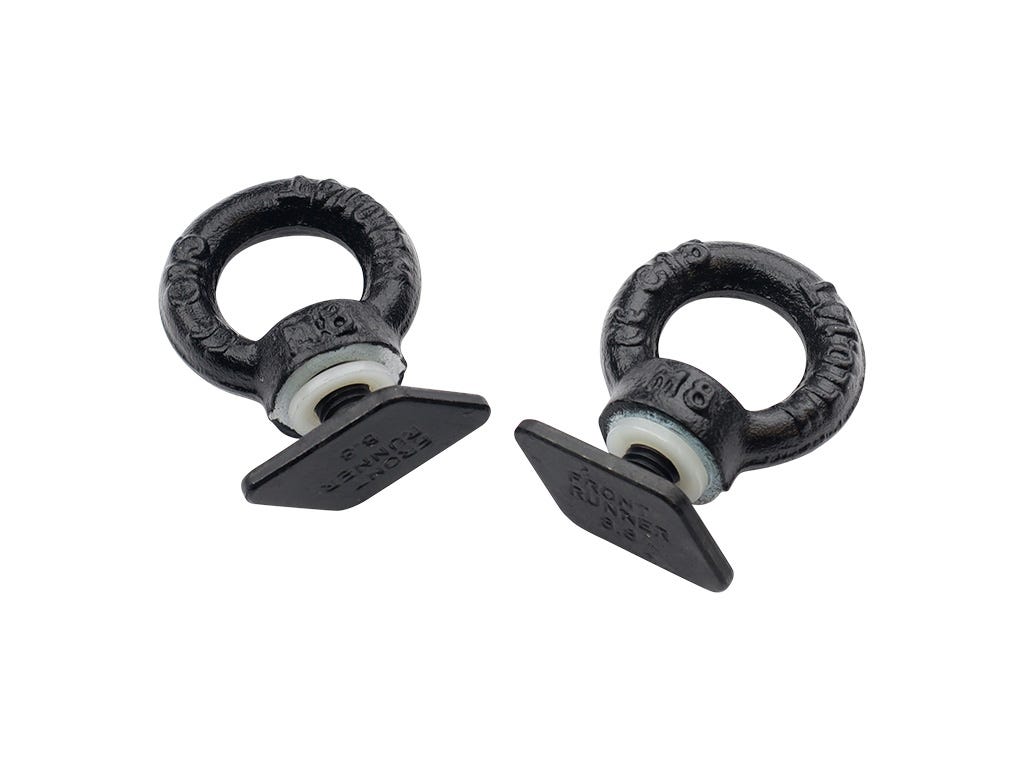 Front Runner Dometic Schwarze galvanisierte Ringschrauben / Ringmuttern für Schienen