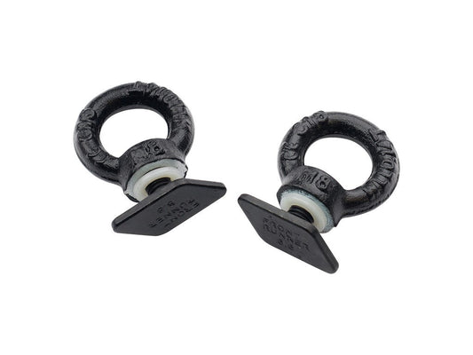 Front Runner Dometic Schwarze galvanisierte Ringschrauben / Ringmuttern für Schienen