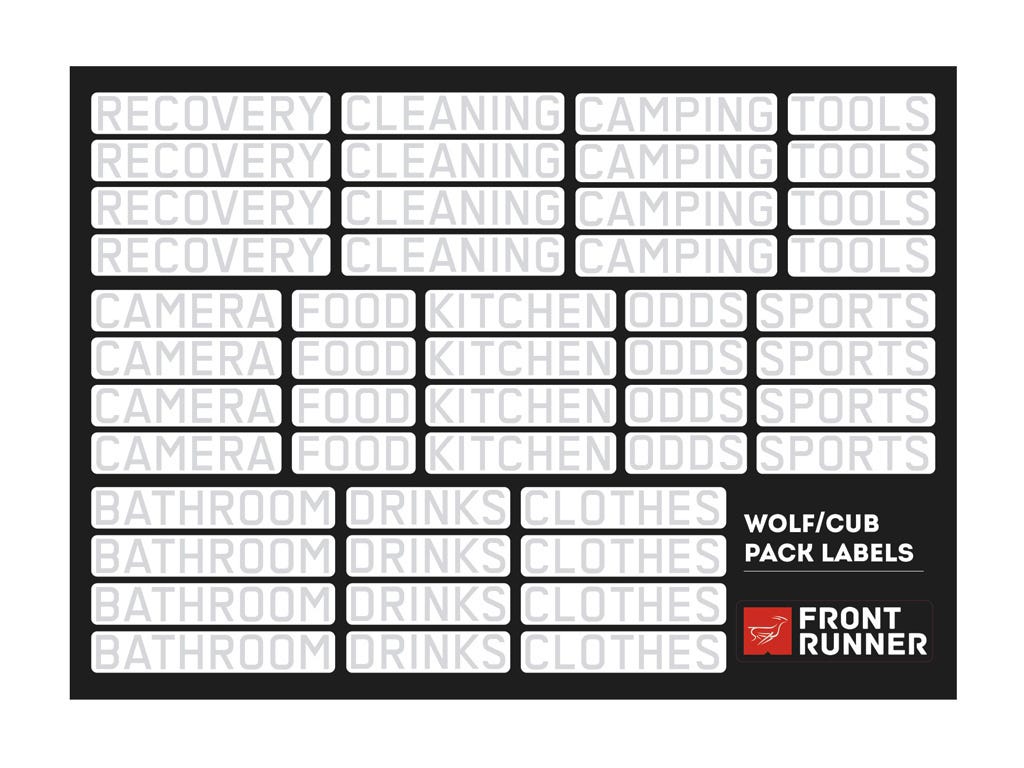 Front Runner Dometic Wolf Pack Pro und Cub Box Organisation-Labels